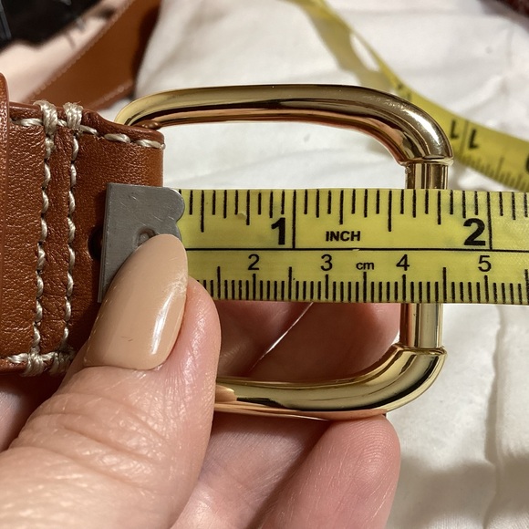 Talbots Womens Genuine Leather Belt Size L Tan Brown Minimalist Workwear Classic - Picture 12 of 16